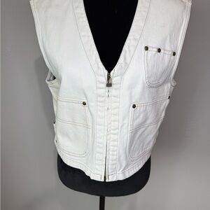 Vintage Dockers Utility Vest | White Canvas | Size L
